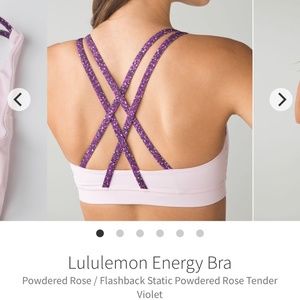 Pink Lululemon energy bra